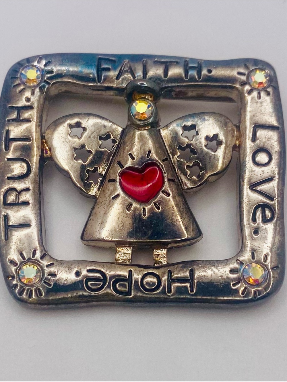 Premier Designs "Faith, Truth, Love, Hope" Angel Brooch